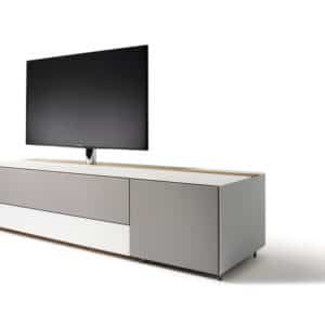 Cubus Pure Home Entertainment mit Farbglas mit Flachbildschirm.