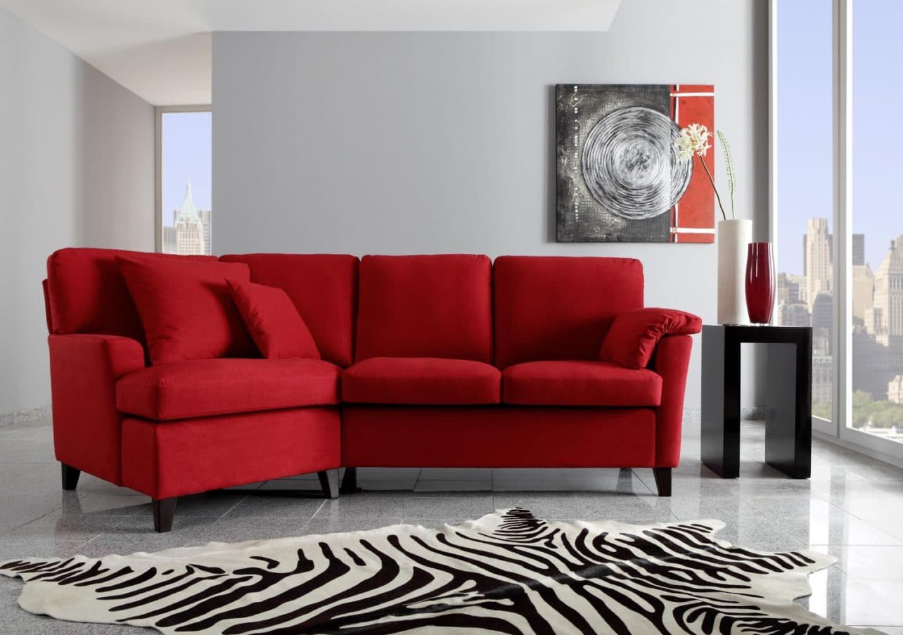 Übereck-Sofa Milano in Rot