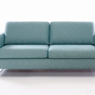 türkises Sofa Sirio mit Metallkufen